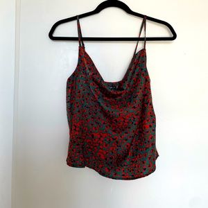 Leopard print silky cami top